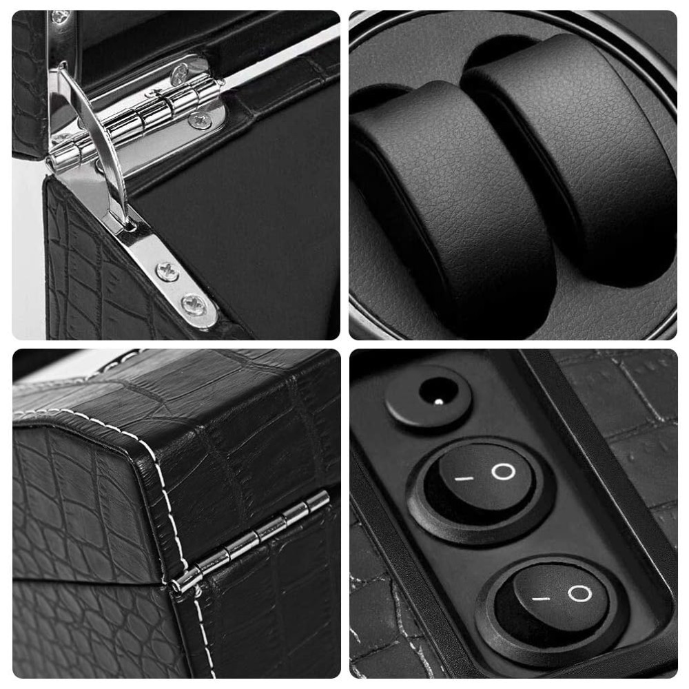 Caixa Estojo de Pele de Crocodilo PU Rotativo Automático para Relógios 9 Lugares J T Technology - Imagem 4