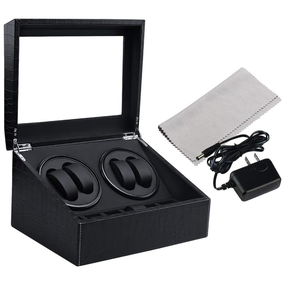 Caixa Estojo de Pele de Crocodilo PU Rotativo Automático para Relógios 9 Lugares J T Technology - Imagem 7