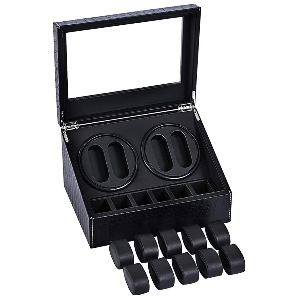 Caixa Estojo de Pele de Crocodilo PU Rotativo Automático para Relógios 9 Lugares J T Technology - Imagem 8