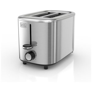 Torradeira 2 fatias com 7 Níveis de Tostagem e Slots Largos para Bagels BLACK DECKER Prata