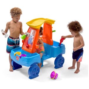 Carro de Brinquedo Interativo com Água para Brincar de Lava Rápido Step2 Azul e Laranja