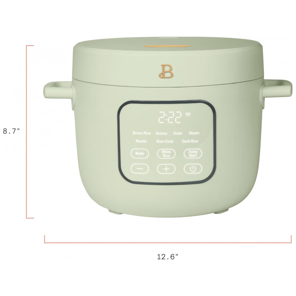 Panela elétrica de arroz e grãos Beautiful 26L verde com revestimento cerâmico 8 programas bandeja de vapor 500W 110V - Imagem 9