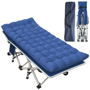 GETOVIN Cama Acampamento Camping Dobrável Portátil 4 Posições até 200 kg Azul