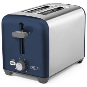 Torradeira Elétrica 2 Fatias com 6 Níveis de Tostagem e Bandeja de Migalhas Removível 110V 750W BELLA Azul Escuro