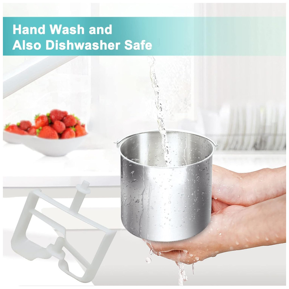 Máquina de Sorvete Automática 25L com Visor Digital LCD Temporizador Sem Pré-Congelamento e Compressor Integrado 110V 250W Homtone Prata - Imagem 8