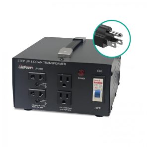 Transformador (Conversor) de Voltagem Japonês LiteFuze 3000W eleva/reduz 100V para 120V/120V para 100V com fusível e aterramento CE JP-3000.