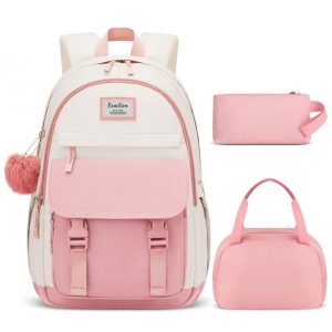 Mochila escolar YAMTION feminina juvenil conjunto 3 peças com lancheira estojo compartimento para notebook 396 cm e porta USB