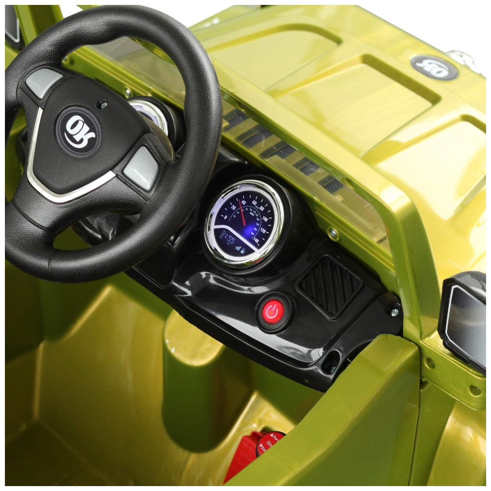 Carrinho Carro Elétrico 1 lugar 12V com controle remoto USB MP3 3 km por hora 2 a 6 anos AOSOM Verde - Imagem 8