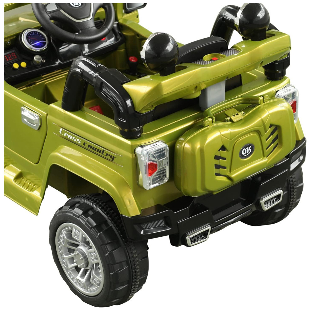 Carrinho Carro Elétrico 1 lugar 12V com controle remoto USB MP3 3 km por hora 2 a 6 anos AOSOM Verde - Imagem 9