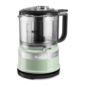 Processador de alimentos mini KitchenAid 35 xícaras verde pastel com 2 velocidades função pulsar e tigela com bico vertedor 110V