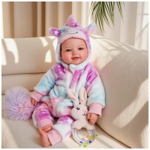 Bebê Recém-Nascido NewbornBoneca Realista Grande de 43 centímetros com Corpo Macio Acessórios e Presentes BABESIDE