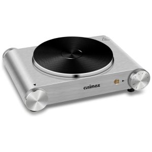 Cooktop Elétrico Portátil com Queimador de Ferro Fundido e Temperatura Ajustável 110V 1500W Cusimax Prata