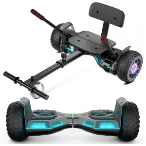 Hoverboard com Assento para Crianças e Adultos Auto Balanceamento 65 e 85 polegadas Bluetooth com Luzes LED Coloridas - Kart com Rodas Grandes 85"