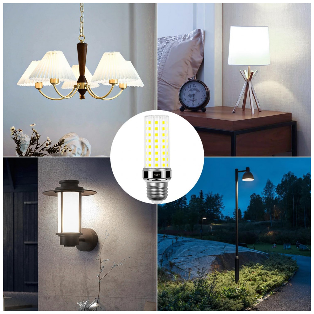 Lâmpada de Milho LED 6 Pack 20W Equivalente a 200W 2500 Lúmens 5000K Branco Luz do Dia para Ambientes Internos e Externos - HJFF - Imagem 6