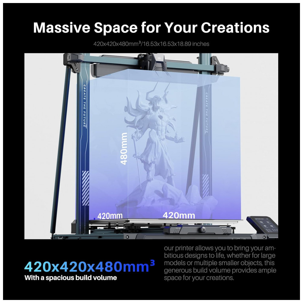 Impressora 3D ELEGOO Neptune 4 Max, Impressão Rápida de 500mm/s, Suporte a Impressão a 300°C, Nivelamento Automático e Extrusora de Transmissão Direta, - Imagem 4