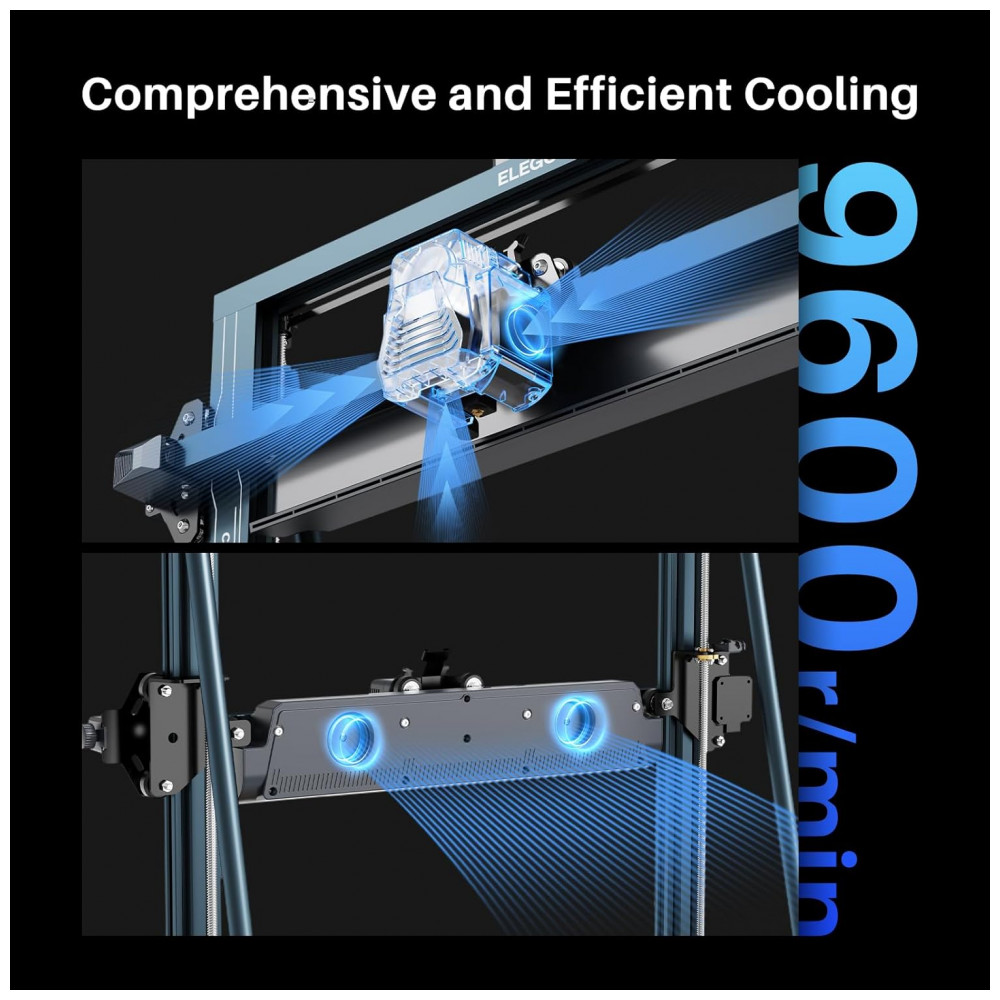 Impressora 3D ELEGOO Neptune 4 Max, Impressão Rápida de 500mm/s, Suporte a Impressão a 300°C, Nivelamento Automático e Extrusora de Transmissão Direta, - Imagem 6