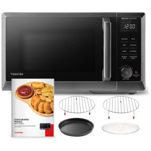 Micro Ondas de Bancada 6 em 1 em Aço Inoxidável 25L com 27 Programas 110V 900W TOSHIBA Preto