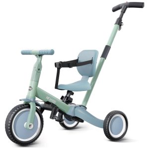 Triciclo Infantil 4 em 1 com Alça de Direção dos Pais e Pedais Removíveis para Crianças de 1 a 4 Anos Newyoo TR007 Verde