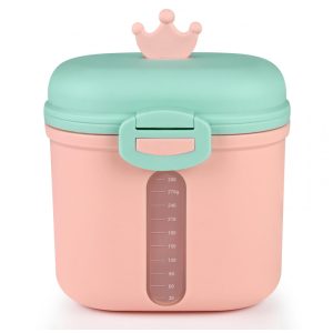 Dispenser Fórmula Bebê Accmor Rosa Portátil com Colher Nivela 360g