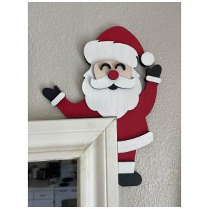 Enfeite de Porta de Natal Divertido com Boneco de Neve e Papai Noel para Decorar a Casa nas Festas Ornamento para Festa de Natal Sanmtang
