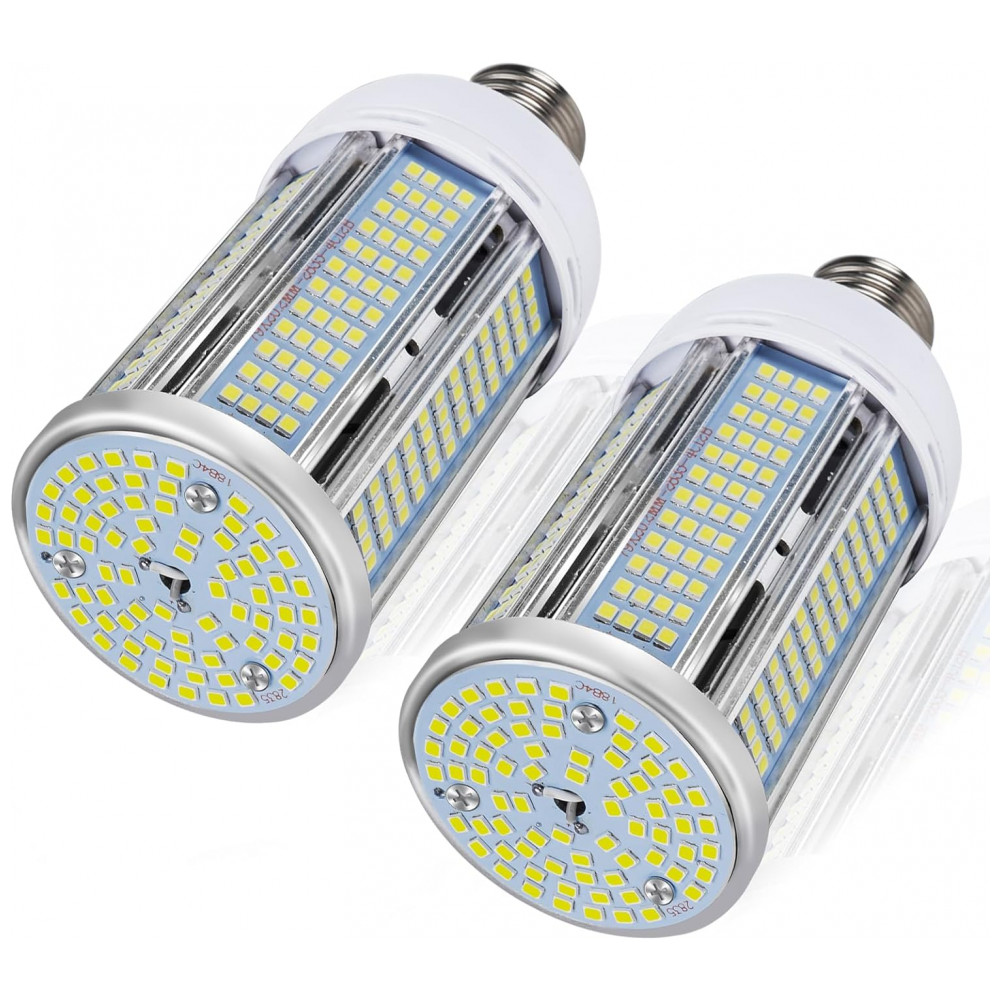 Lâmpada LED Corn 50W (2 un) Elivern, 6000 lúmens, 5000K daylight, base E26/E27, super brilhante, para iluminação residencial, garagem e escritório.