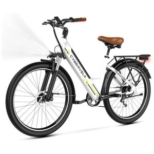 Bicicleta Elétrica Cybervelo EK2 1500W Pico Autonomia 128km Suspensão Completa Freios a Disco Tela LCD 7 Velocidades – Aço Reforçado Branca