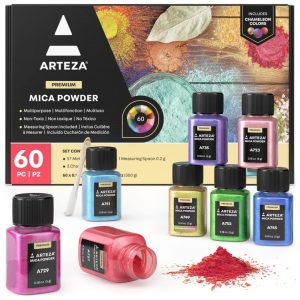 Kit de Tinta em Pó Profissional com Cores Essenciais 60 Peças Arteza
