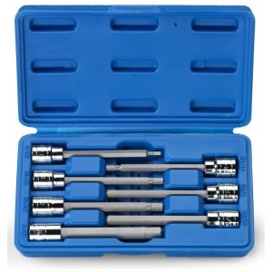 Ferramenta Automotiva Soquetes Sextavados Allen Extralongo Aço CR V 7 Peças NEIKO 10072A Azul