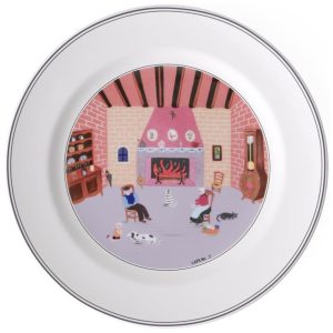 Prato de Jantar para Todas as Ocasiões com Tema By The Fireside Formato Redondo e Material de Porcelana Premium Villeroy Boch Branco Colorido