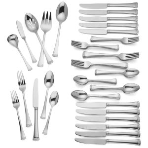 Conjunto de Talheres Sofisticação e Durabilidade para Sua Casa com 65 Peças e Material de Aço Inoxidável LENOX Prata