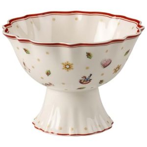 Tigela Pequena com Base para Natal com Capacidade de 500mL Material de Porcelana e Formato Redondo Villeroy Boch Branca Colorida