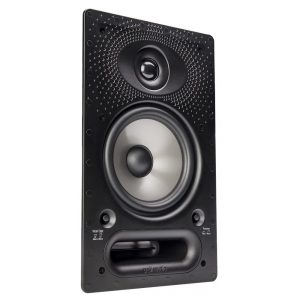 Caixa de embutir na parede Polk Audio 65-RT 2 vias retangular branca para home theater 125W - Série Vanishing Som Premium Painel Pintável Branco
