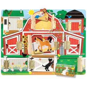 Quadro de Atividades de Madeira com Ímãs de Animais para Crianças Acima de 3 Anos Melissa & Doug