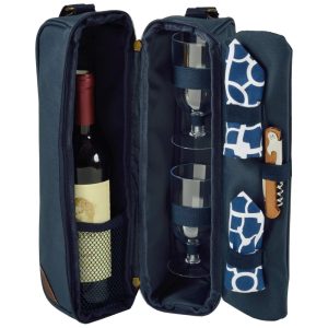 Piquenique no Ascot Bolsa Térmica Para Transporte de Vinhos até 1 Garrafa Azul