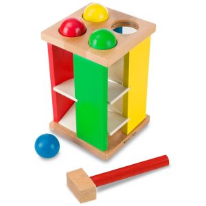 Torre de Madeira Infantil Deluxe Pound and Roll com Martelo para Crianças Acima de 3 Anos Melissa & Doug