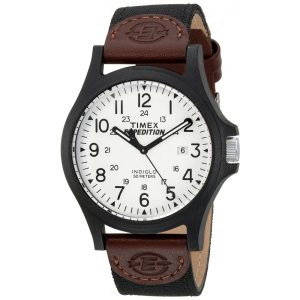 Relógio Masculino Analógico com Pulseira de Couro Timex TW4B08200 Preto e Marrom