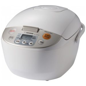 Panela de Arroz Elétrica até 10 Xícaras não Cozidas com Função de Aquecer 110V 820W Zojirushi NL AAC18 Branca