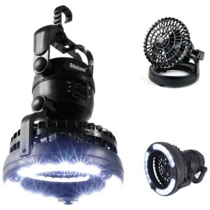 Lanterna de acampamento LED portátil com ventilador de teto kit de sobrevivência de emergência para furacões ODOLAND