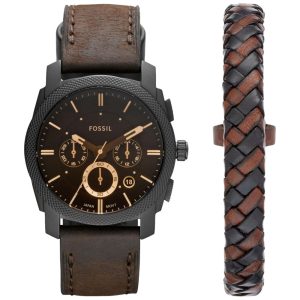 Relógio Masculino com Cronógrafo de Quartzo em Aço Inoxidável FOSSIL FS5251SET Marrom