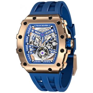 Relógio Masculino Automático Analógico a Prova dÁgua 50M TSAR BOMBA TB 8208SGLZ Azul