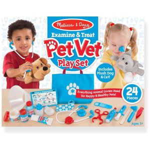 Kit Veterinário Infantil Divertido com 24 Peças para Exames e Tratamentos em Animais de Estimação Melissa & Doug