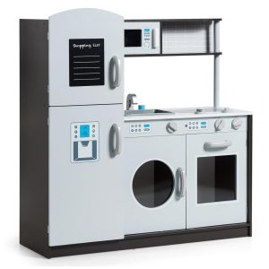 Cozinha de Brinquedo Realista em Madeira para Crianças de 3 Anos ou Mais Costzon Cinza