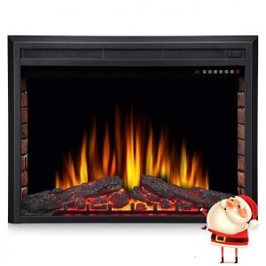 Lareira Elétrica de Embutir A68x91L com 5 Cores de Chamas Ajustável Controle Remoto e Proteção Contra Superaquecimento 110V Joy Pebble Preta