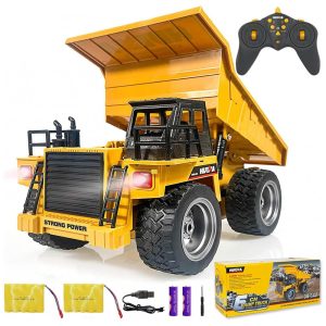 Caminhão Basculante de Controle Remoto 3 em 1 em Metal Escala 1:18 6 Canais Design de Metal Liga Brinquedo de Construção Realistakkny