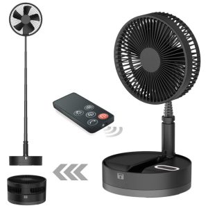 UNITEDTIME Ventilador de Mesa com 2 Alturas 4 Velocidades 110V Preto
