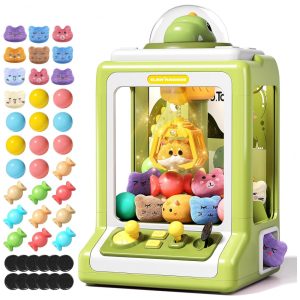 Máquina de Garra Mini Arcade Skirfy Dinosaur para Crianças com Música e Prêmios 30 Brinquedos Inclusos