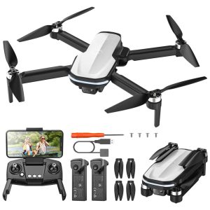 Drone e Acessórios para Adultos e Crianças com Câmera HD 1080P Fluxo Óptico Controle de Voz Selfie por Gestos e 2 Baterias Holy Stone HS280D Branco