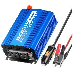 Inversor de Potência 500W 12V Para AC 2 Tomadas USB 110v KINVERCH Azul Aço