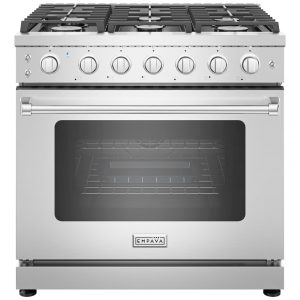 Fogão a gás profissional 91cm Empava inox 6 queimadores selados alta potência forno convecção infravermelho 110V