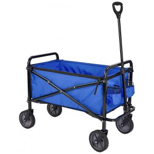 Carrinho Dobrável para Camping e Jardim Capacidade 120kg Azul